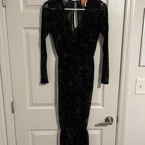 Elegant Black Long Sleeve Dress